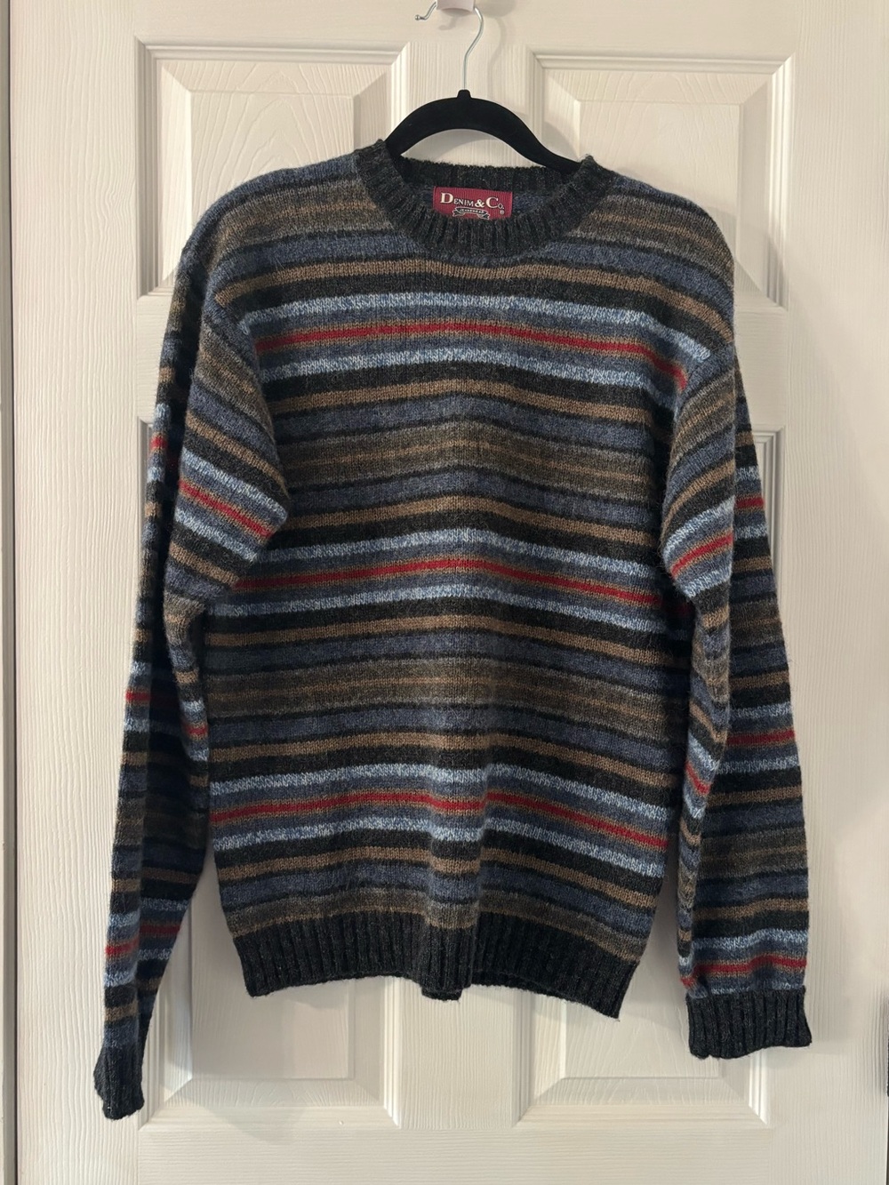 Vintage indie grunge grandpa sweater size large granola chunky knit striped wool